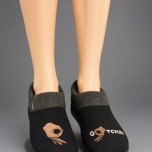 GOTCHA Sock Shoe Slippers Unisex Black Gray Balanced Footwear  Size 7-8